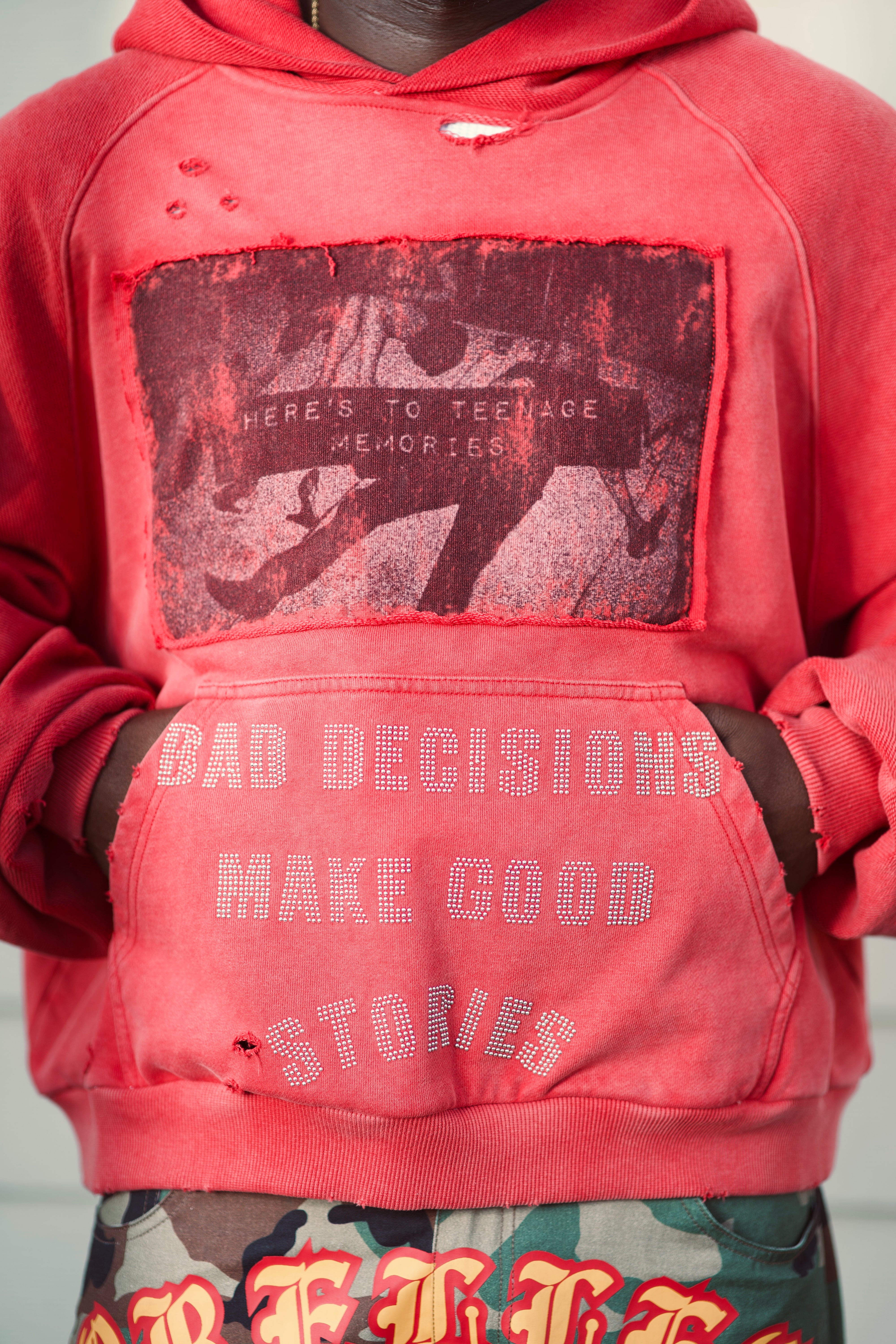 CRLCT® - (BAD DECISIONS) WAFFLE THERMAL LINING HOODIE
