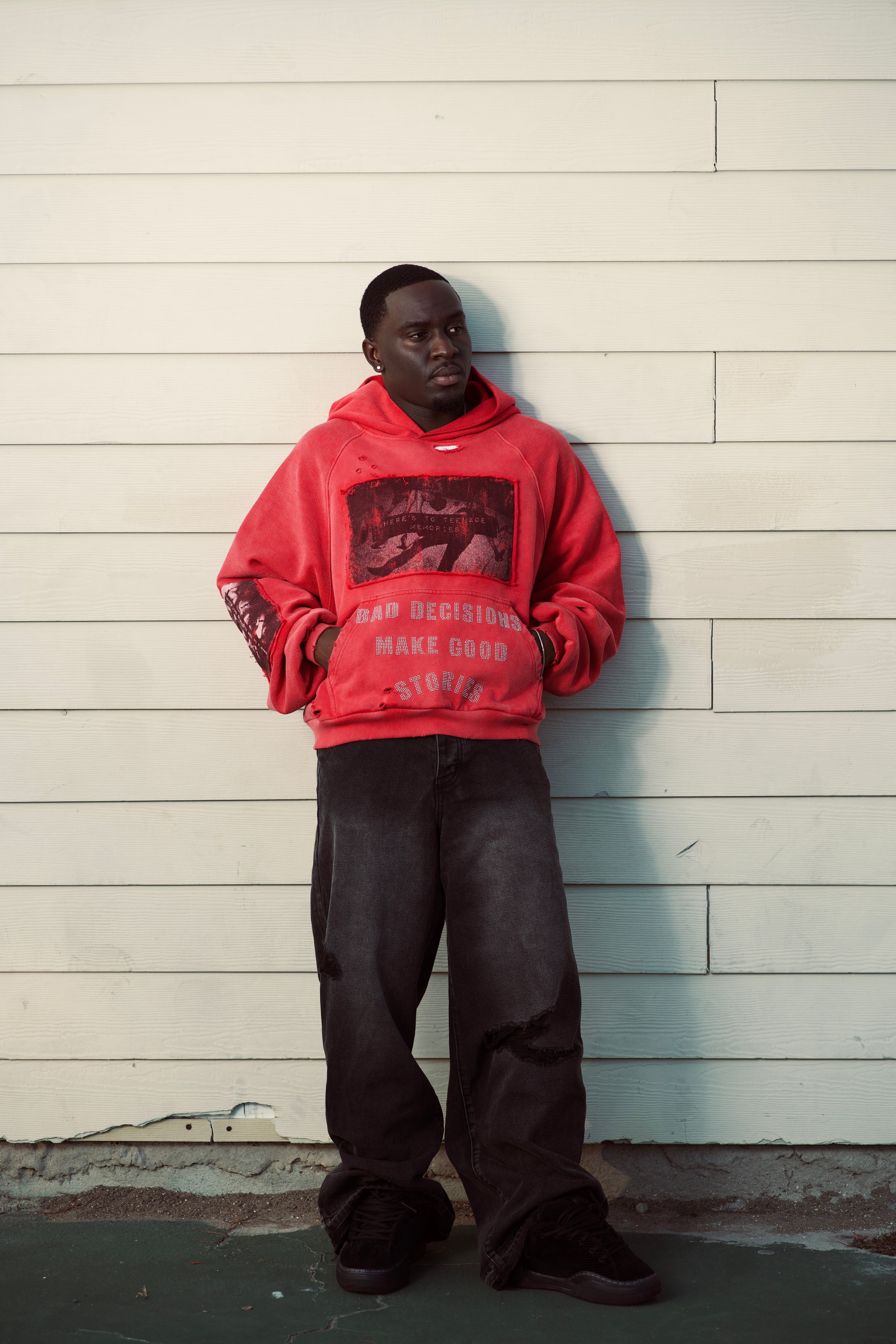 CRLCT® - (BAD DECISIONS) WAFFLE THERMAL LINING HOODIE